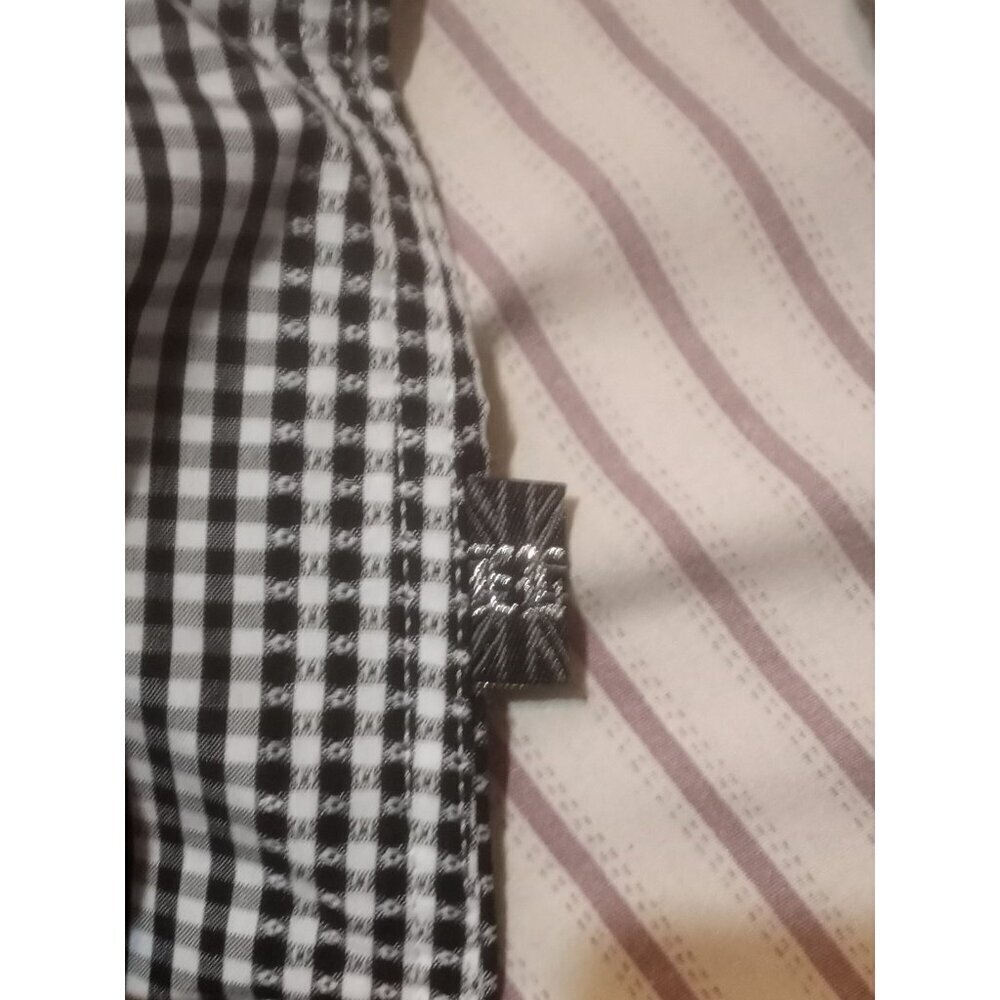 New English Laundry Shirt Mens 3XL Black Label Long Sleeve Button Up Black White - Picture 12 of 15